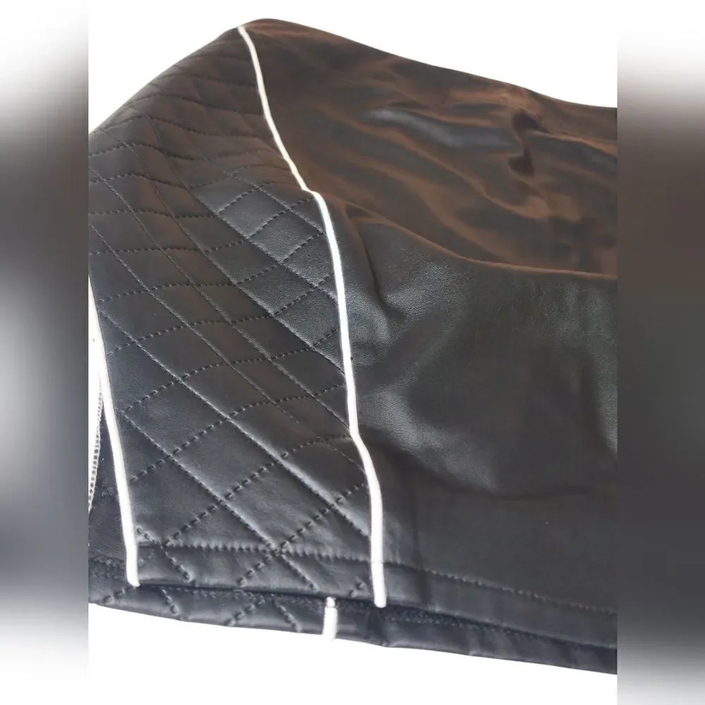 NWT Quilted leather asymmetrical moto skirt